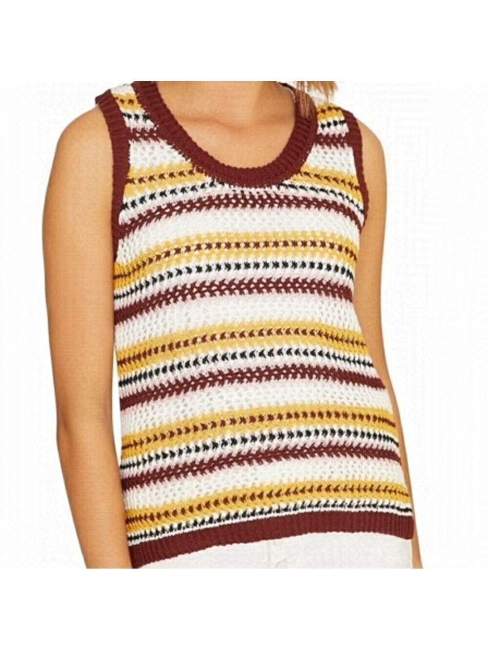 Anthropologie Sanctuary Crochet Sleeveless Striped Top, size XS